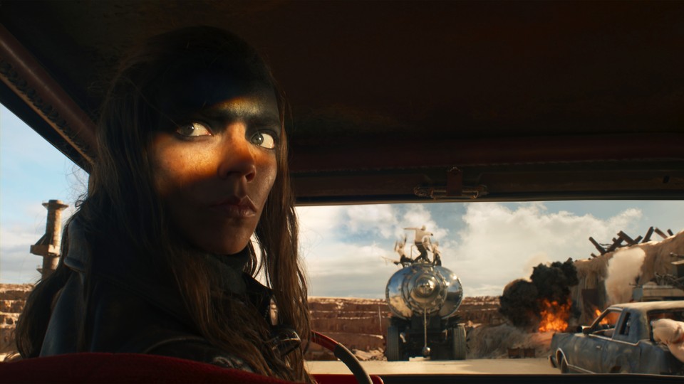 anya taylor-joy as furiosa in a car