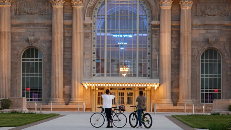 A photo of the restored Michigan Central Station in Detroit.