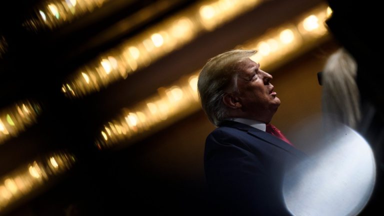 US President Donald Trump speaks at the Economic Club of New York