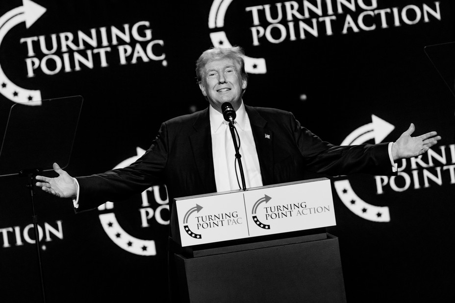 Picture of Donald Trump speaking during the Chase the Vote - A Town Hall sponsored by Turning Point PAC & Turning Point Action at Dream City Church on June 6, 2024 in Phoenix, Arizona.