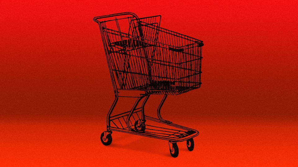 An empty grocery cart