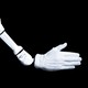 Illustration of a white robotic arm wearing a white glove against a black backdrop