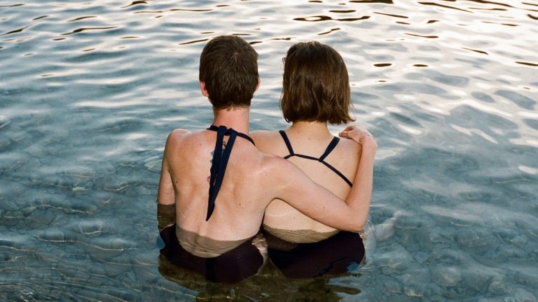 Two people in a lake