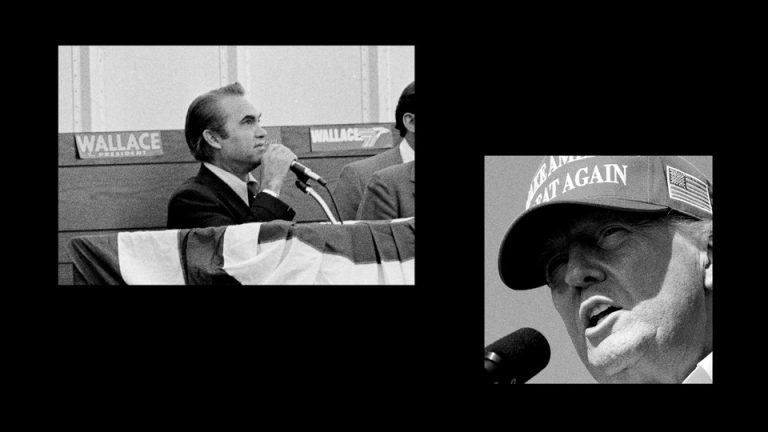 side by side pictures of George Wallace and Donald Trump