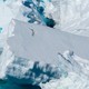 An ice shelf gleams bright white in the sunshine on the,Weddell Sea, off the coast of Antarctica