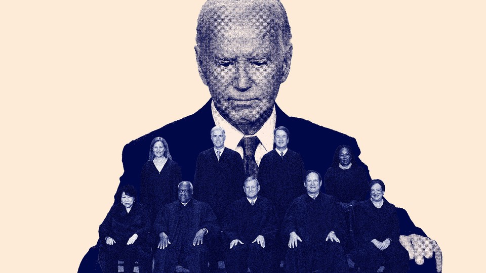 Biden above the Supreme Court justices