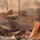 North of Chico, California, the Park Fire burned vans, cars, and houses in its path