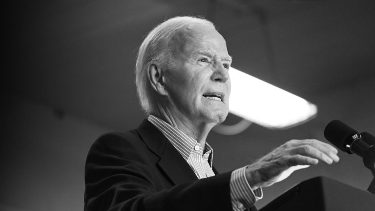 Joe Biden at a rally in Madison, WI