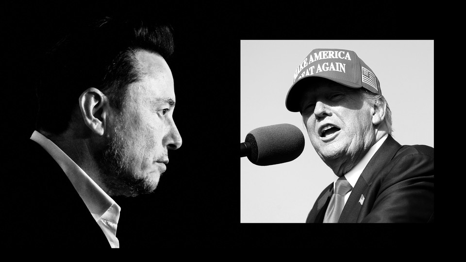 Photo composite showing Elon Musk and Donald Trump