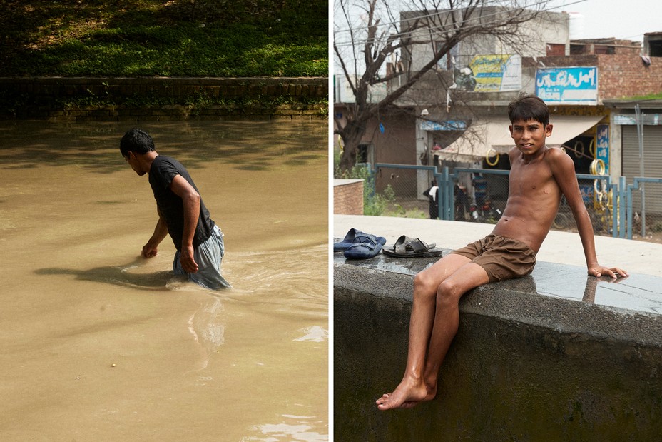 diptych of scenes of the canal