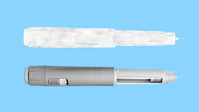 An illustration of an Ozempic injector pen