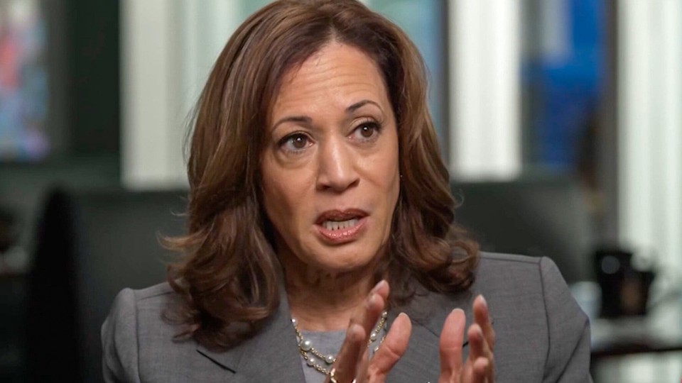 Kamala Harris speaks during the CNN interview