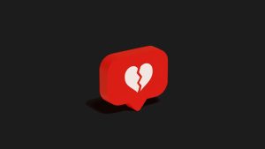 An Instagram "Like" button that features a broken heart