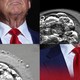 Collage of Donald Trump and a black-and-white photo of a human embryo