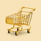 A gold shopping cart