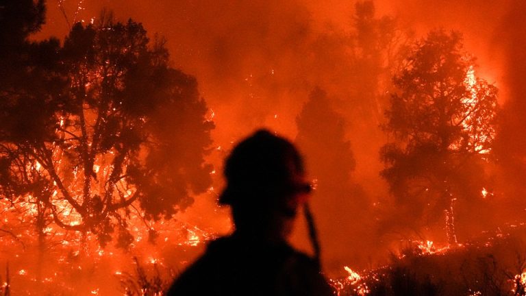 The Bridge Fire burns in Wrightwood, California, Sept. 10, 2024.