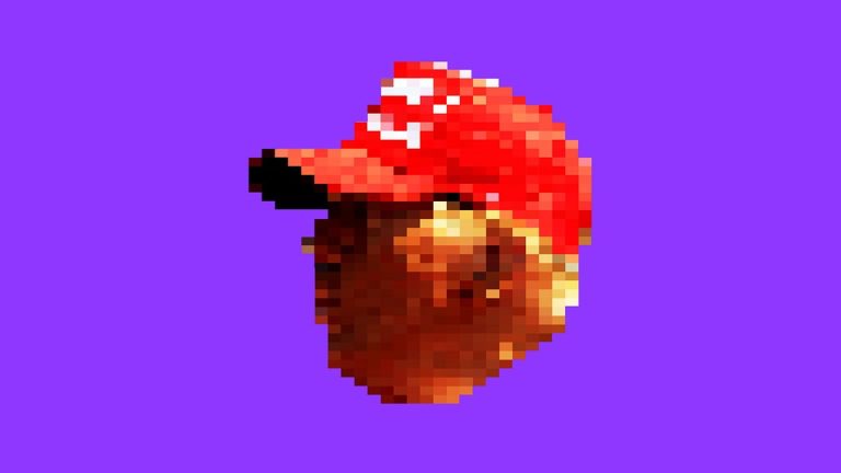 A pixelated image of Donald Trump