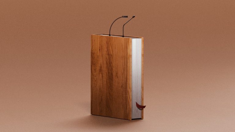 A book that has turned into a lectern