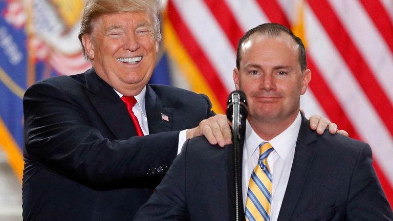 President Donald Trump with Senator Mike Lee in Utah in 2017