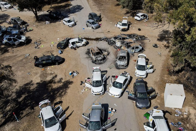 A photo of abandoned cars by the site of the Supernova music festival