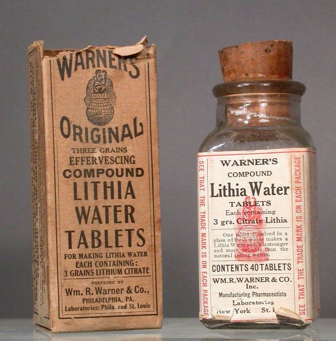 Photograph of lithia water tablets