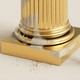 An illustration showing the bottom of a column with gold spray-painted on it