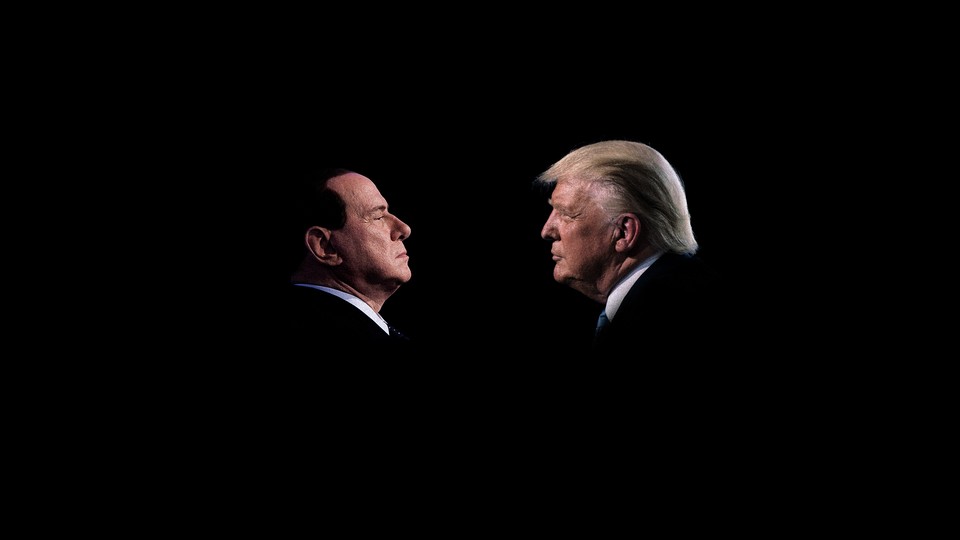 Donald Trump and Silvio Berlusconi facing each other