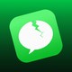 An image of an Apple iMessage icon that is cracked.