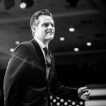 Black-and-white photo of Matt Gaetz