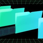 Animation of movie reels going into folders