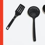 Photos of black plastic utensils