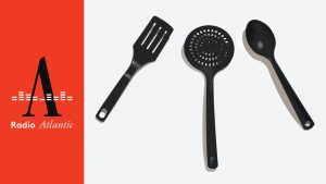 Photos of black plastic utensils