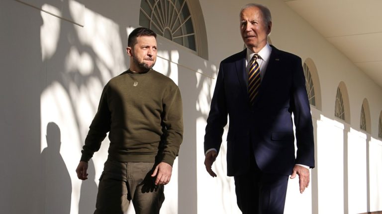 Volodymyr Zelensky and Joe Biden