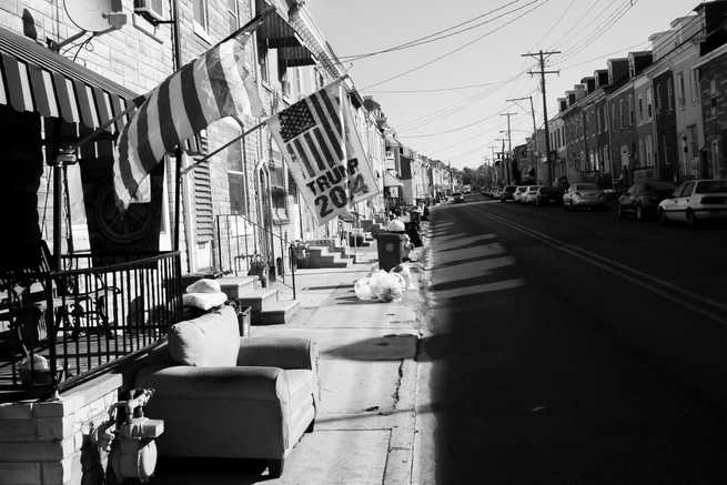 a row of houses in Reading, Pennsylvania