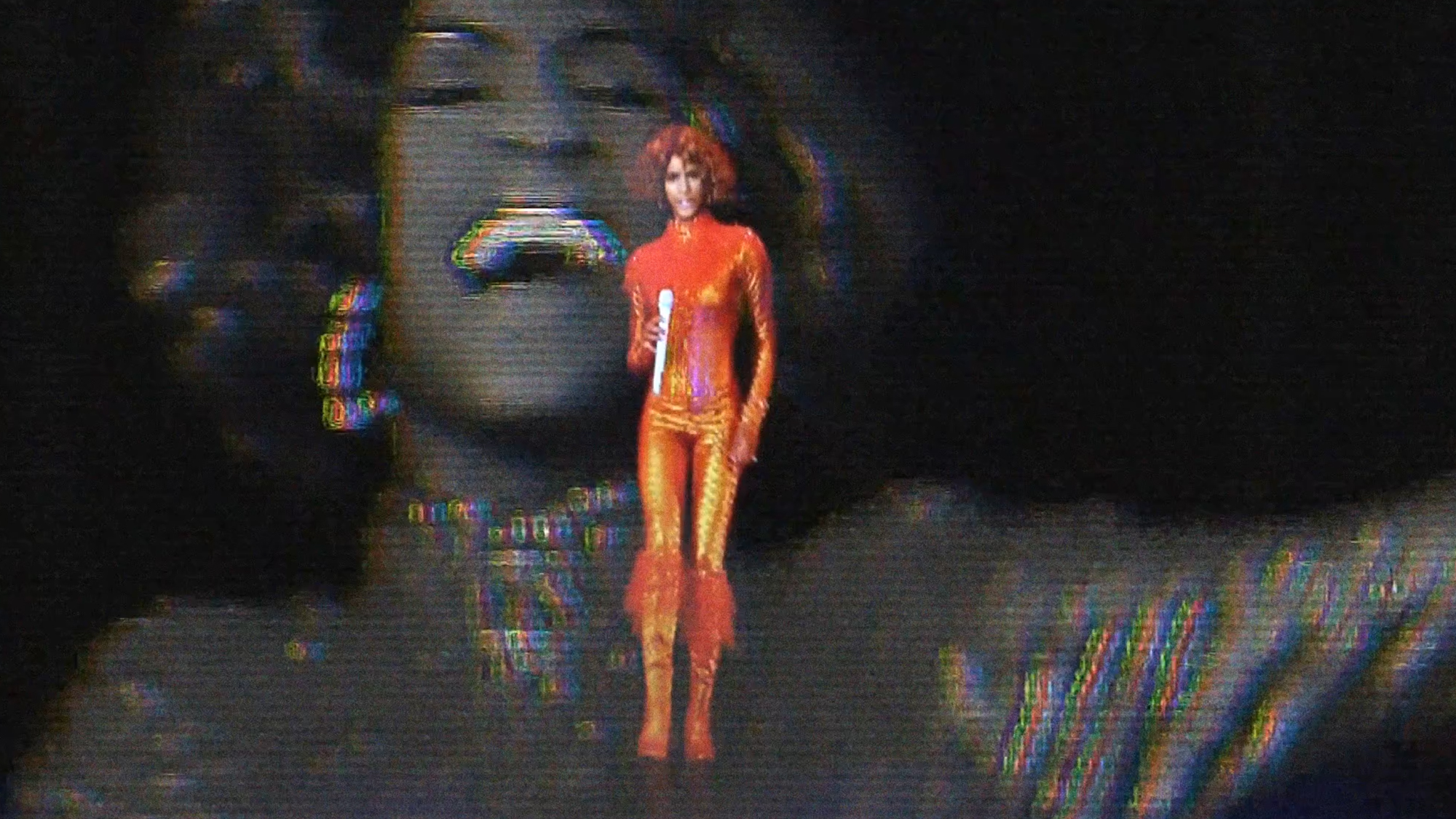 hologram of Whitney Houston performing