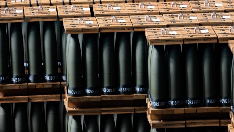 Projectiles sit waiting to be shipped