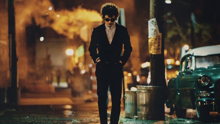 Timothée Chalamet as Bob Dylan in “A Complete Unknown”