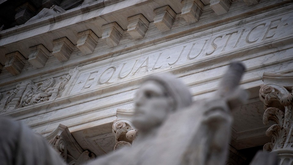 The front of a courthouse