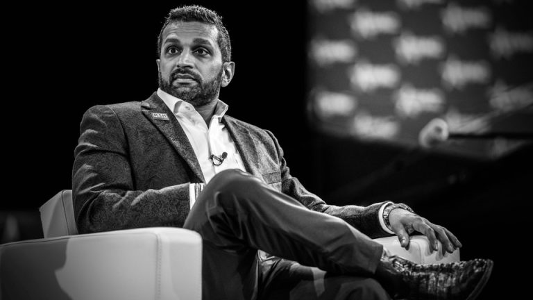 A black-and-white photo of Kash Patel, now Trump's nominee for FBI director