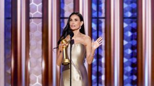 Demi Moore at the 2025 Golden Globes